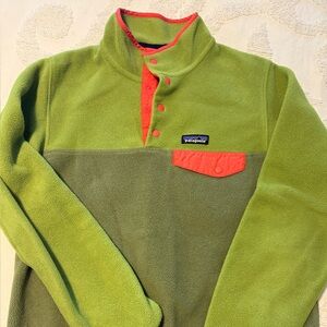 Patagonia Synchilla Lime and Coral Fleece